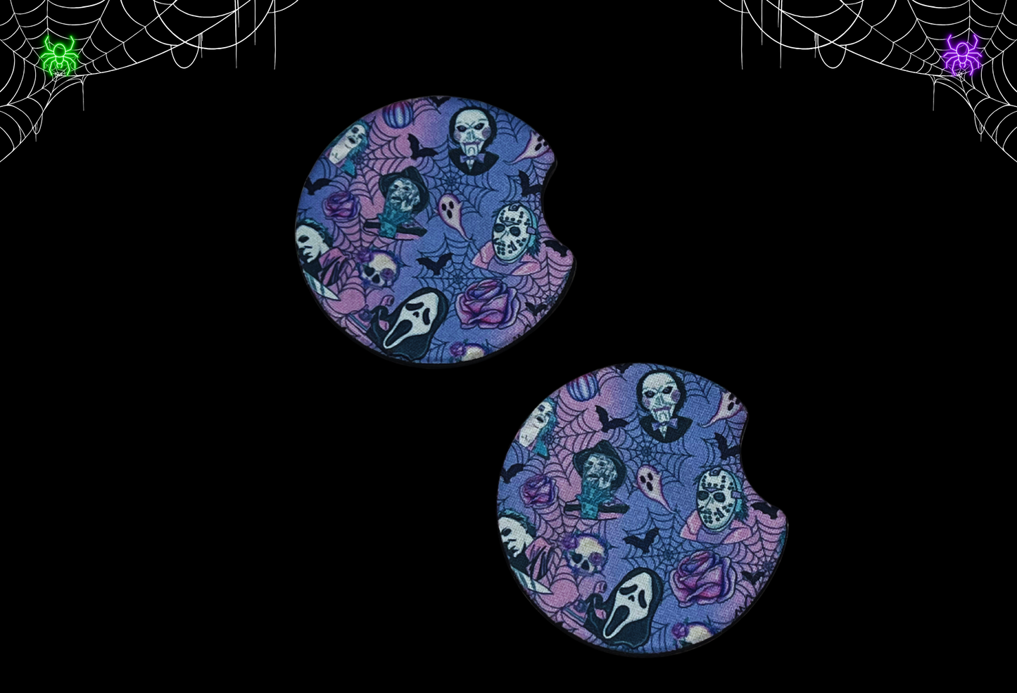 "Freddy-IT-Saw-Chucky-GhostFace" Car Coaster