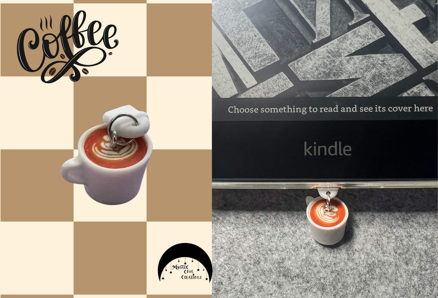 Coffee Dust Plug Charm-USB-C/Type-C