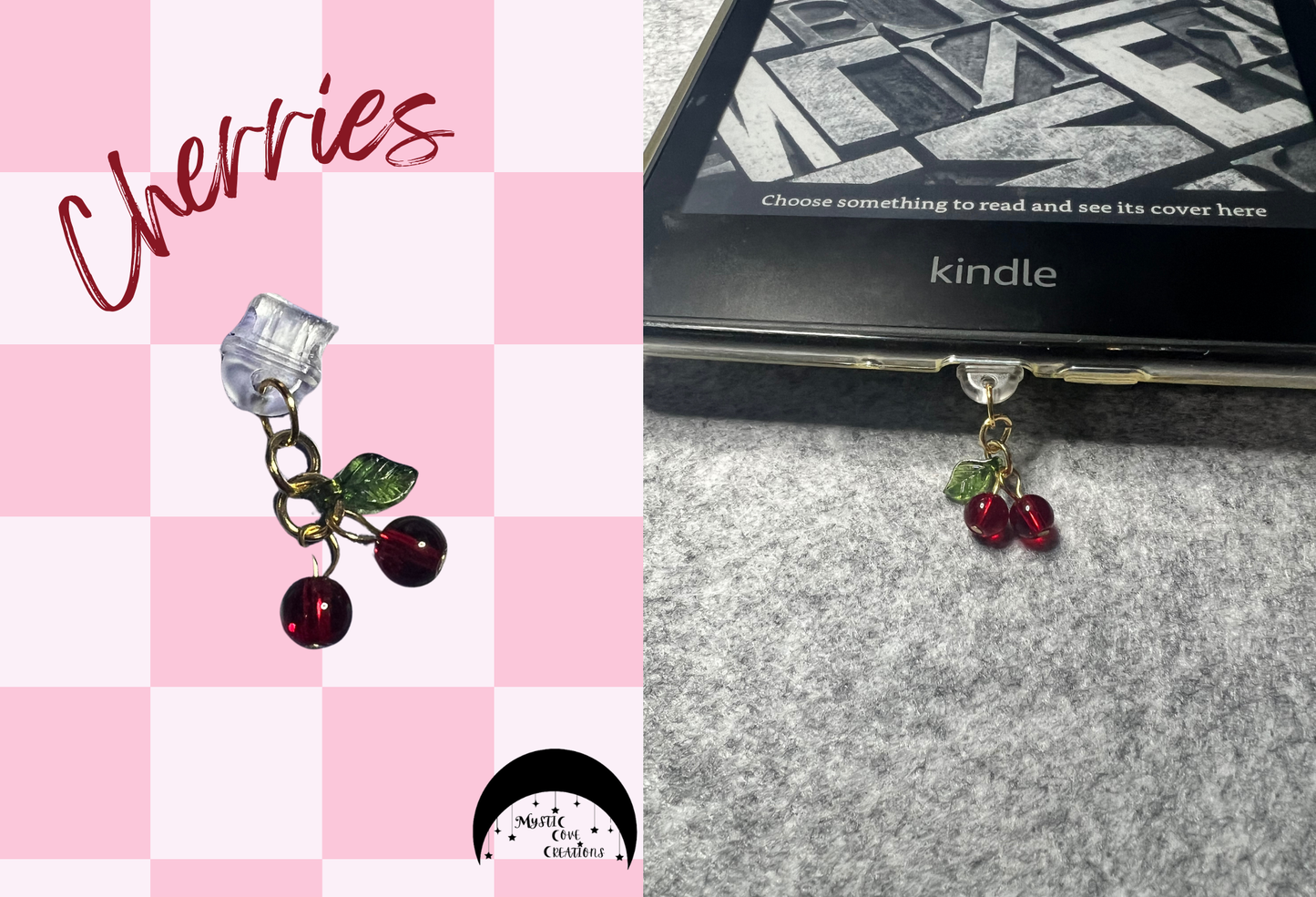 Cherries Dust Plug Charm-USB-C/Type-C