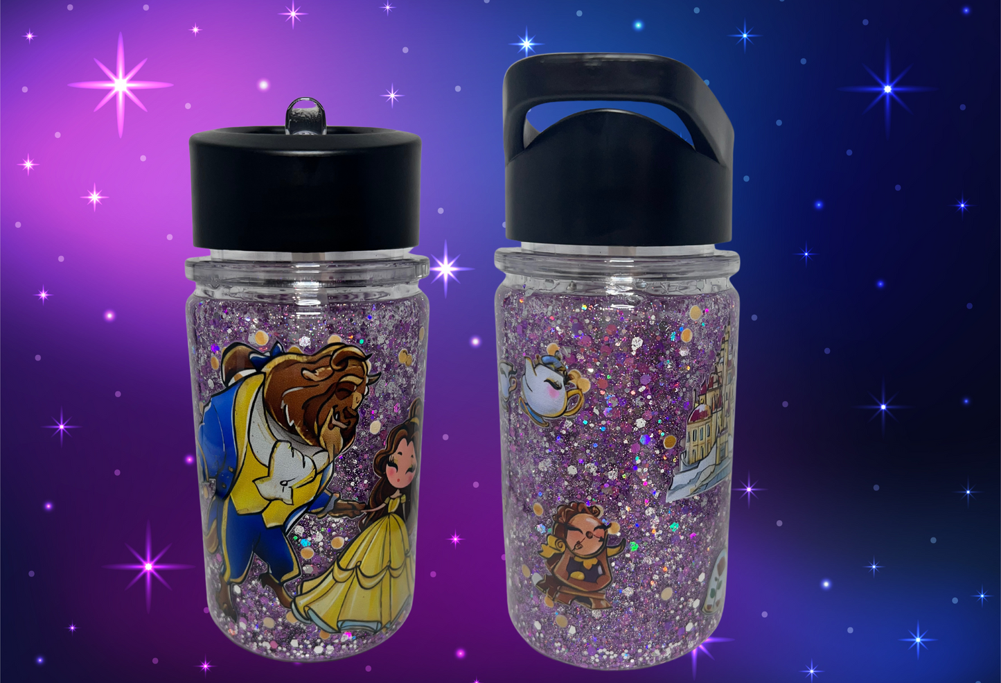Kid 10 oz Glitter Snow Globe Princess Tumbler