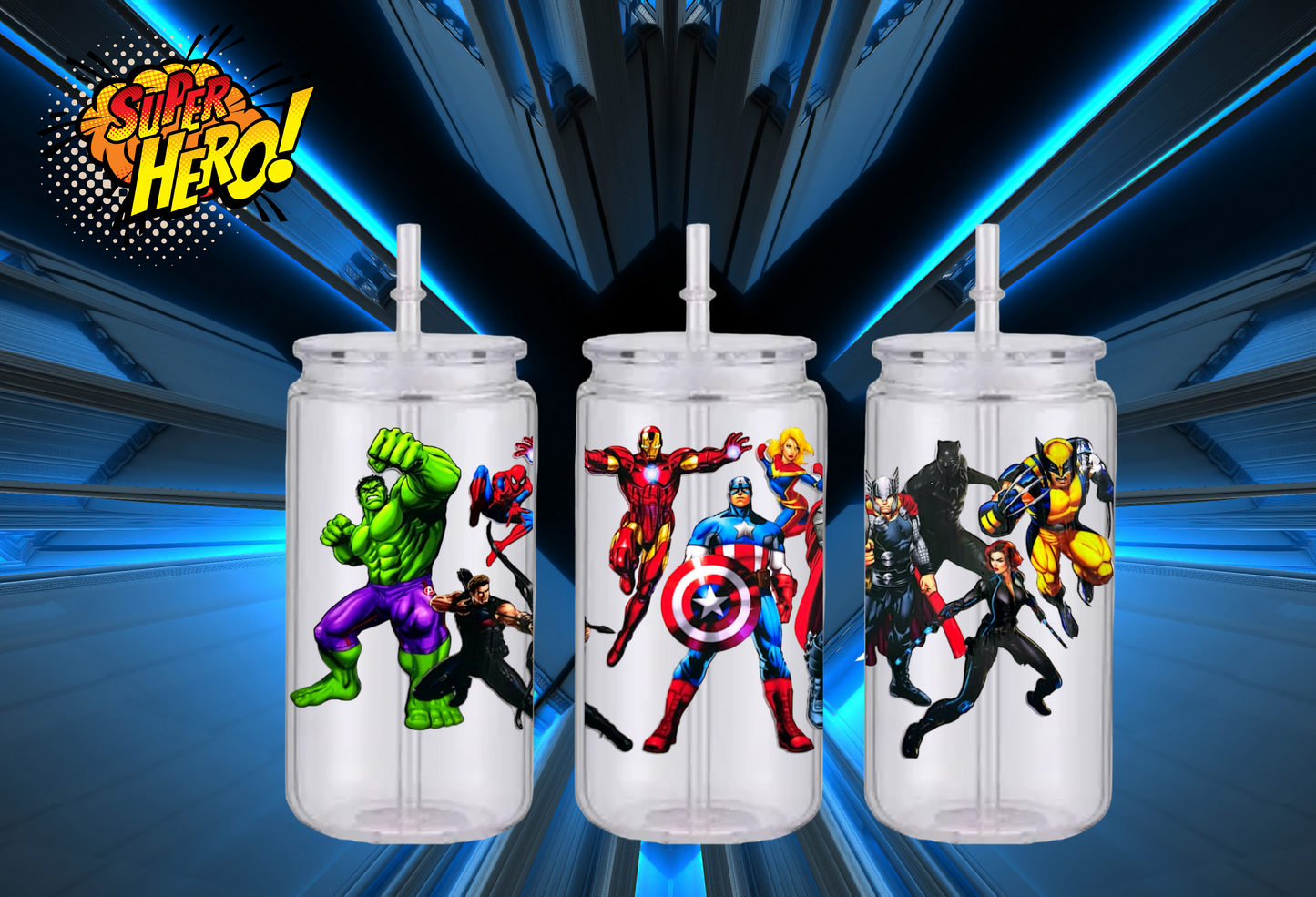 Super Hero 16oz Kids Cup