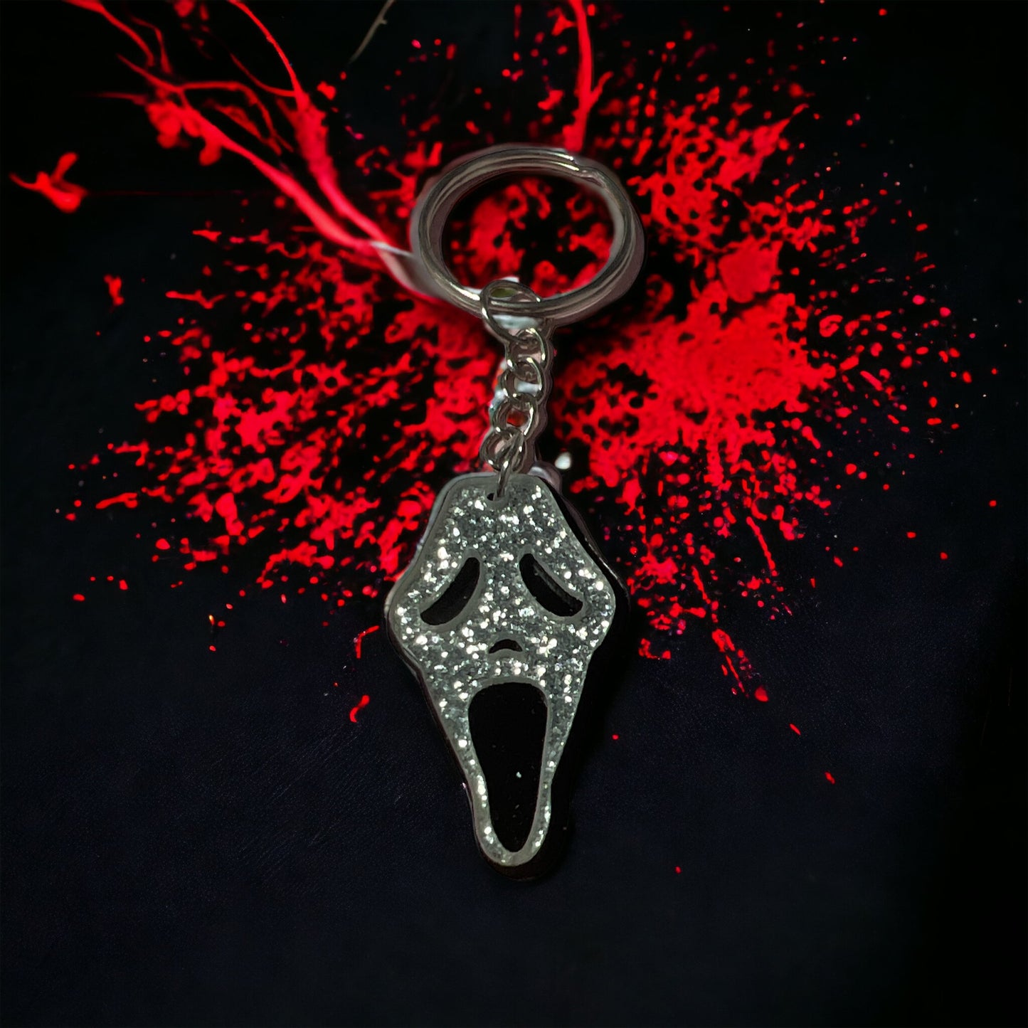 Halloween Glitter Ghost Acrylic Key Chain