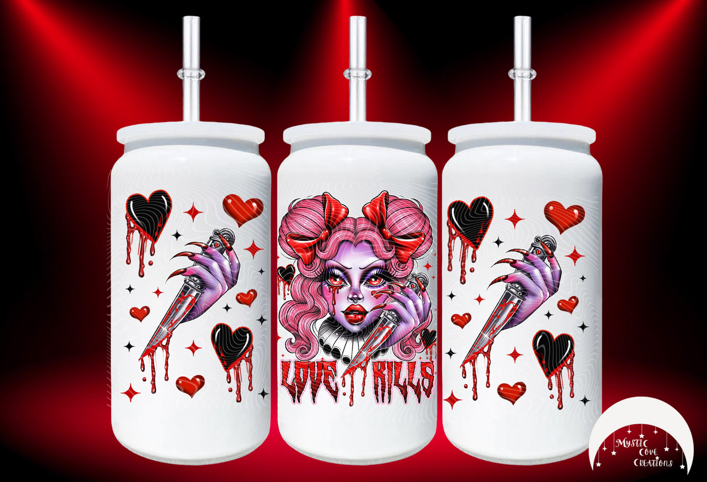 16 oz Love Kills Stainless Steel Can Tumbler