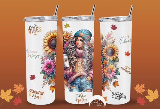 20 oz Fall Vibes Stainless Steel Tumbler