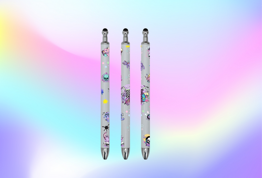 Kawaii Gothic Bear Gel Pen with Stylus