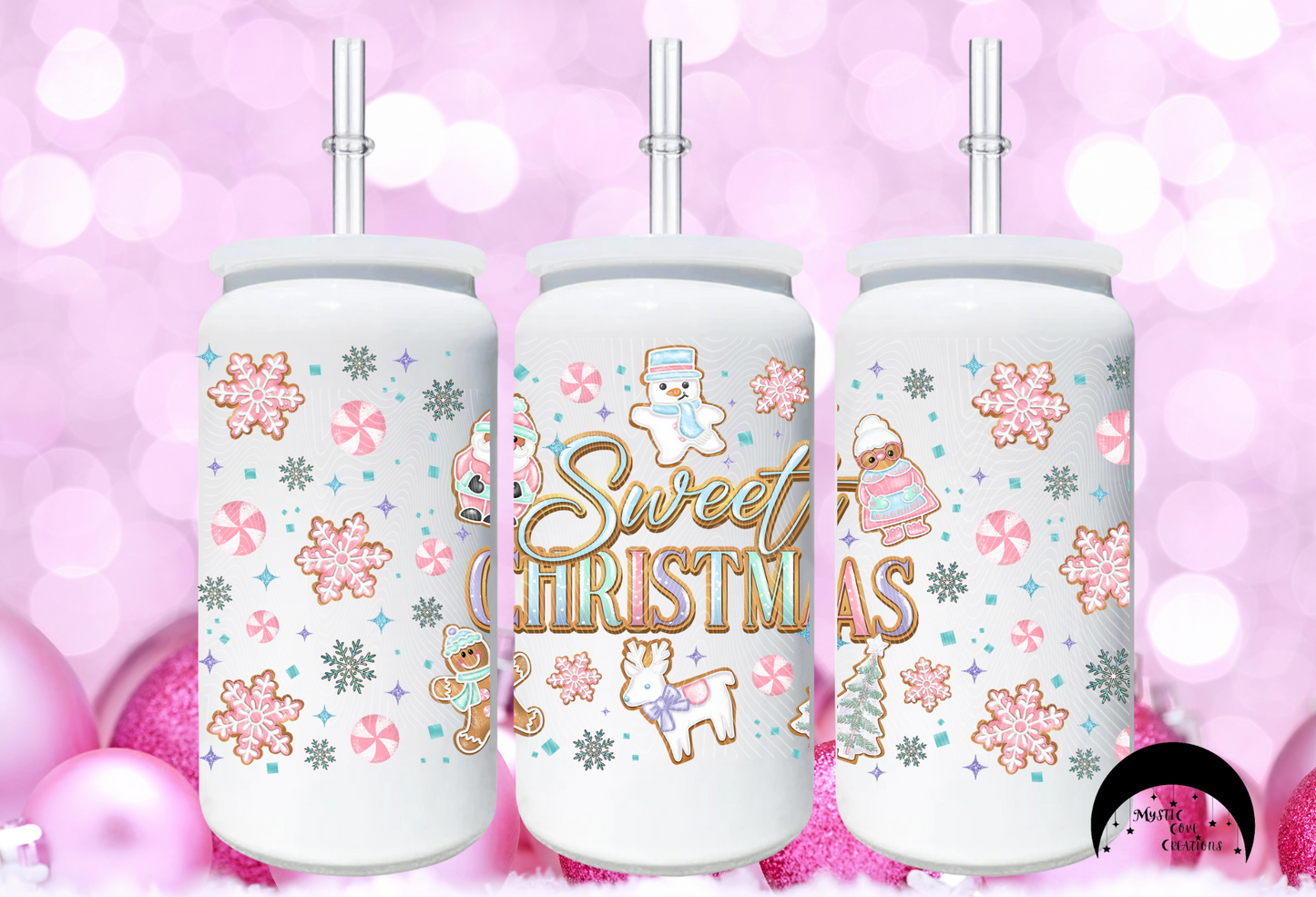 16oz Sweet Christmas Stainless Steel Can Tumbler