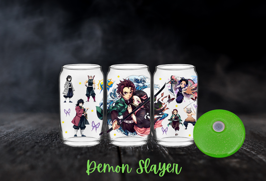 16oz Demon Slayer Glass Can