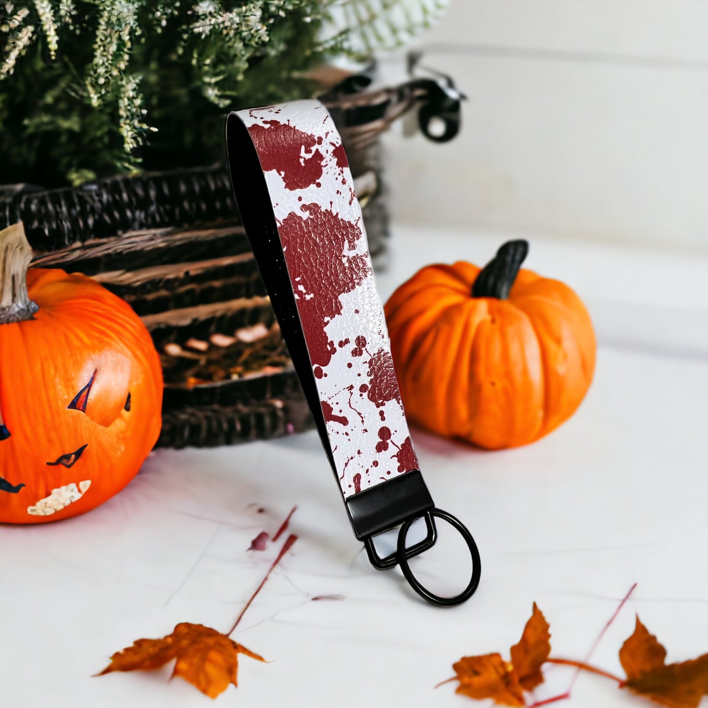 Halloween Blood Splatter wristlet Keychain