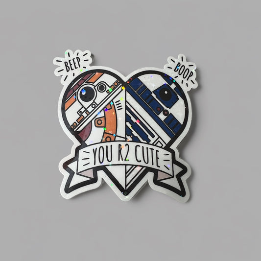 You R2 Cute Die Cut Holographic Sticker