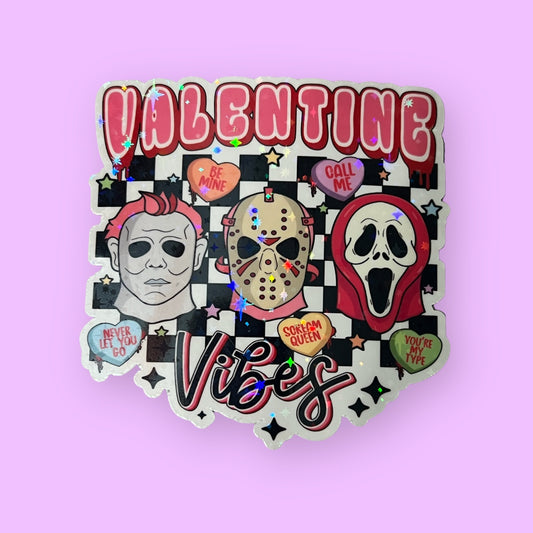 Valentine Vibes Holographic Die Cut Sticker