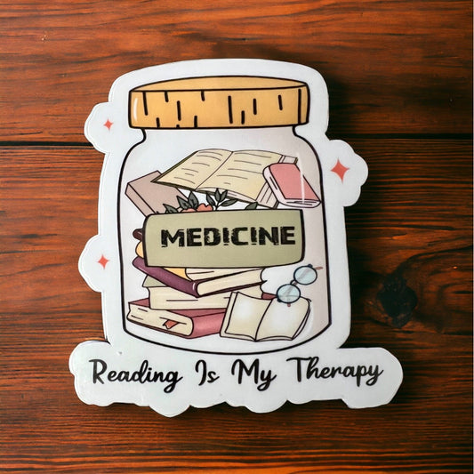 Reading Is My Therapy Sticker