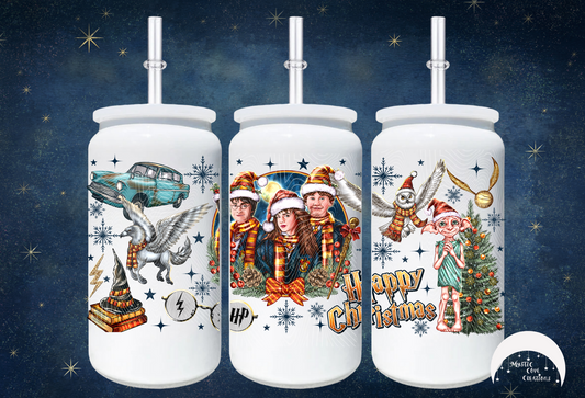 16oz Magical Happy Christmas Stainless Steel Can Tumbler